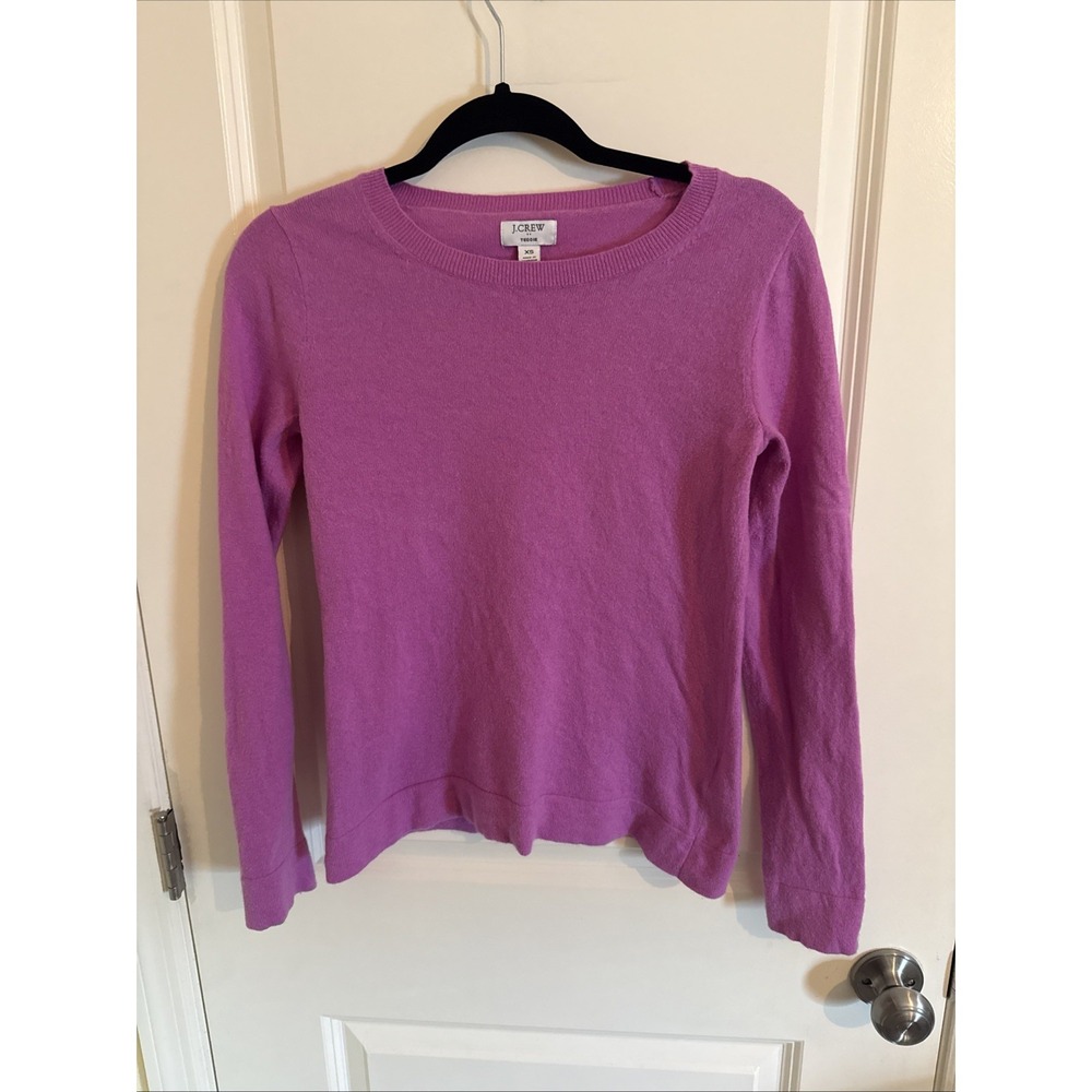 J Crew Womens Size XS Cotton Wool Blend Teddie Crewneck Pullover Sweater Pink